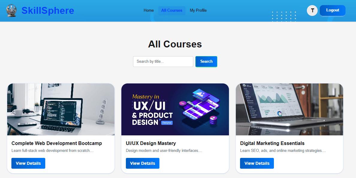 SkillSphere — Modern Online Learning Platform