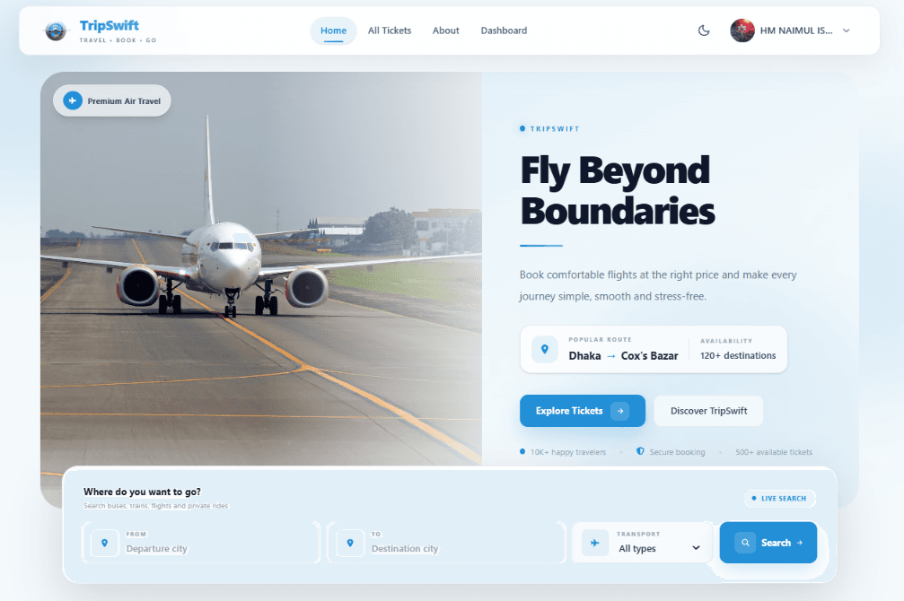 Trip Swift — Online Ticket Booking Platform