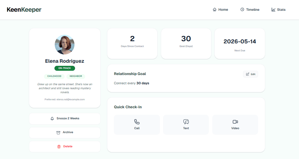 KeenKeeper — Friendship & Relationship Tracker screenshot 1