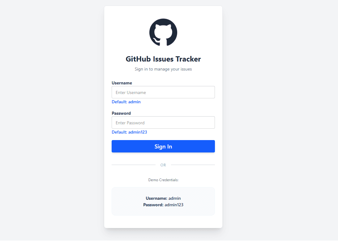 GitHub Issues Tracker
